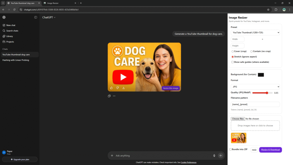 Image Resizer for ChatGPT