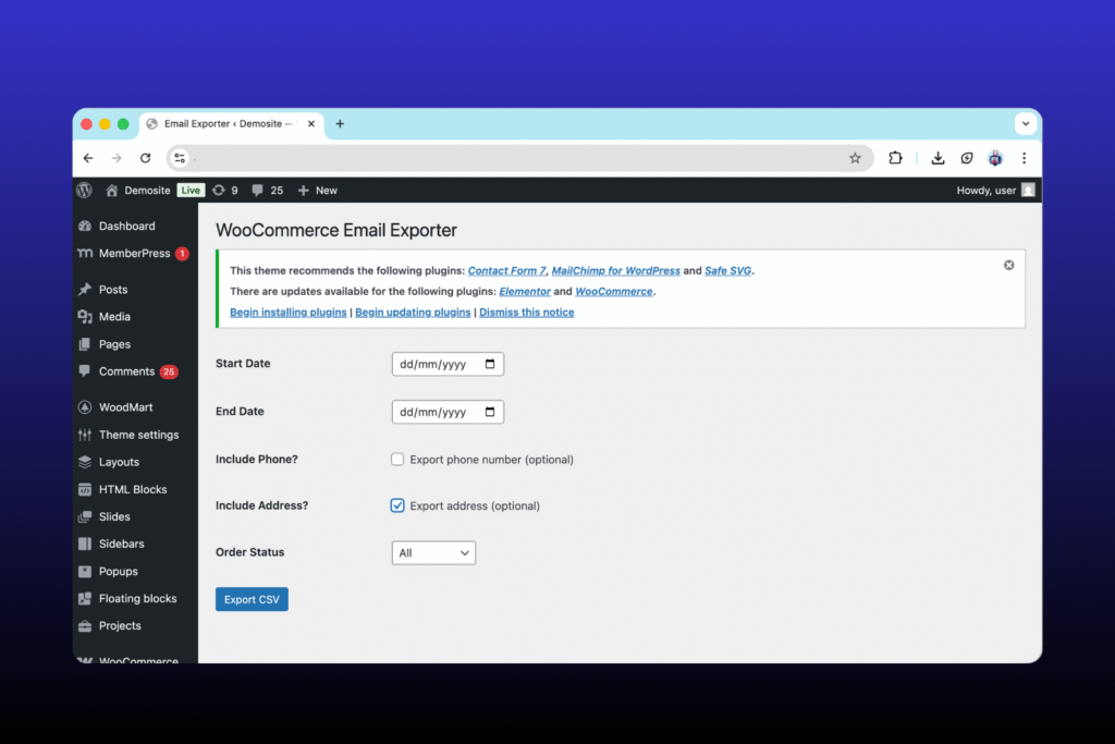 WooCommerce Email Exporter