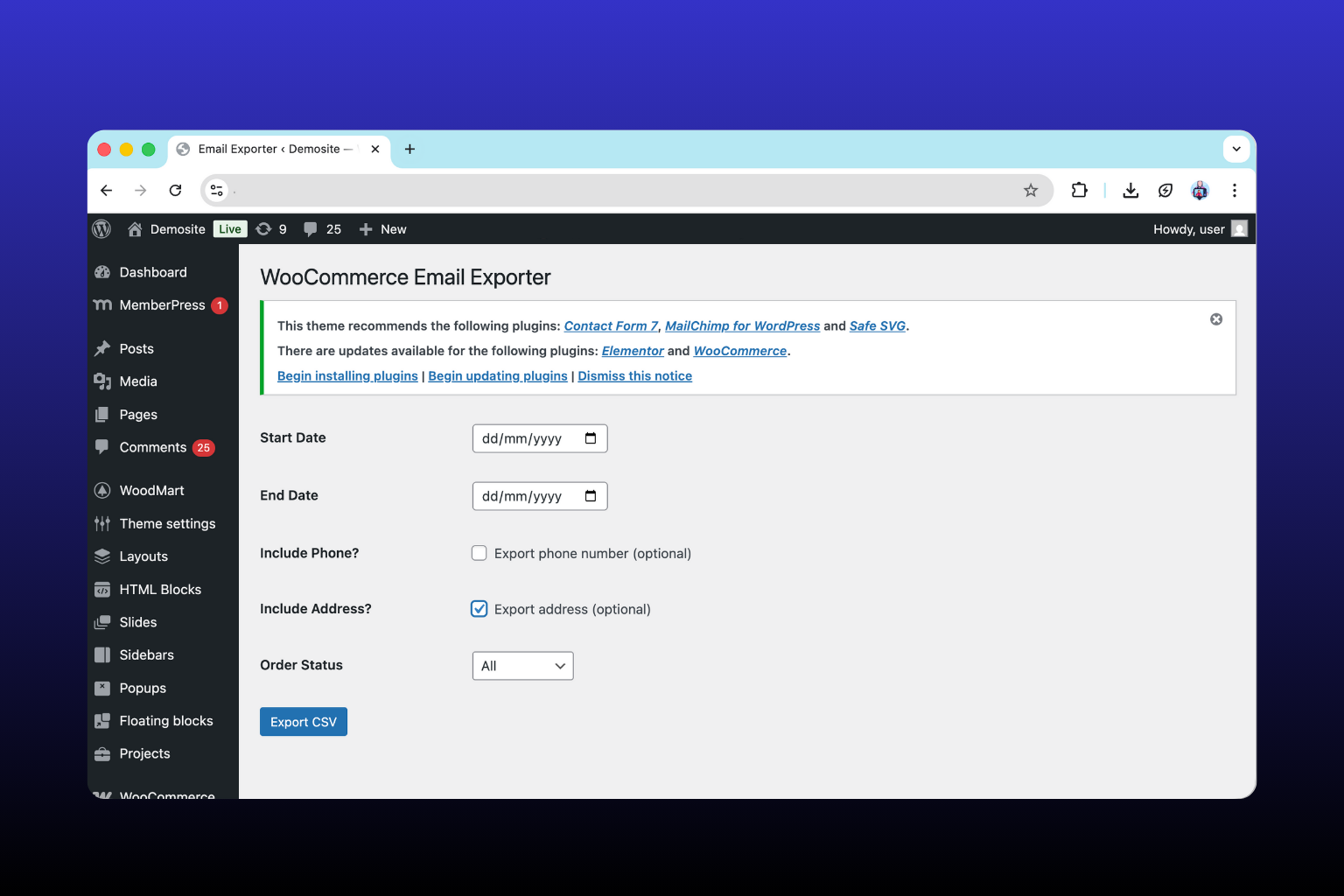WooCommerce Email Exporter